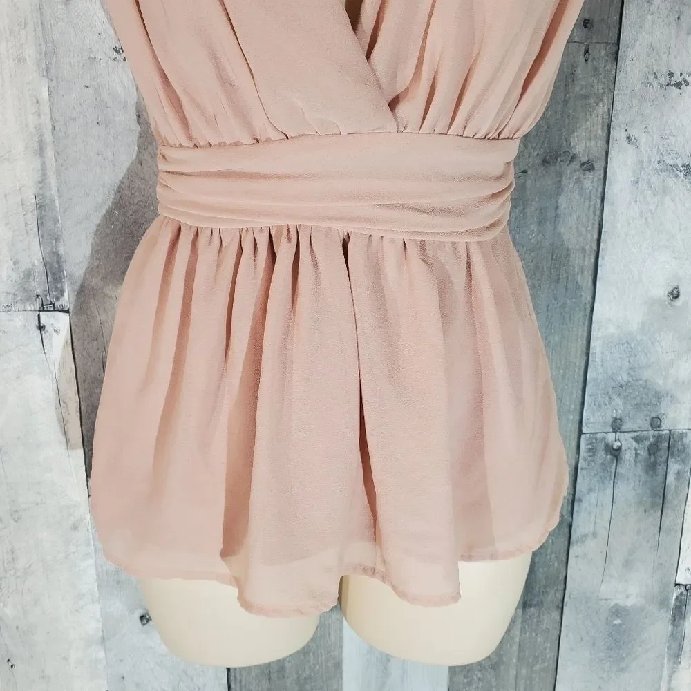 Lulus blush My Joy tank top blouse xs